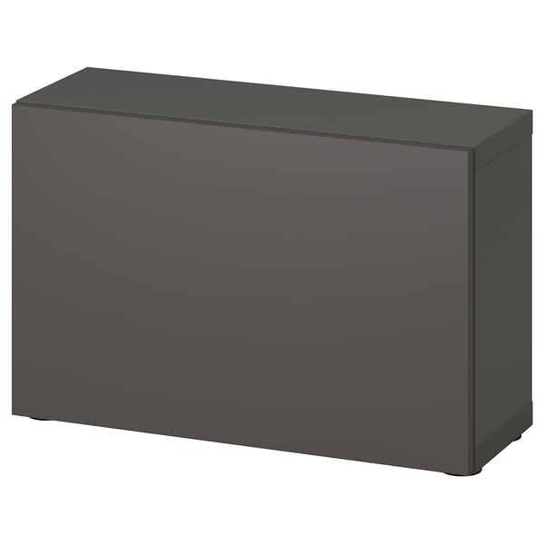 BESTÅ - BESTÅ Shelf unit with door, dark grey/Lappviken dark grey, 60x22x38 cm