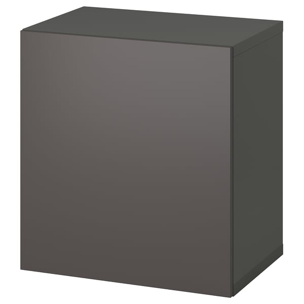 BESTÅ shelf unit with door, dark grey/Lappviken dark grey, 60x42x64 cm