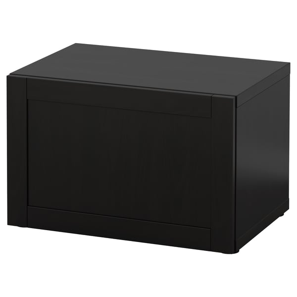 BESTÅ shelf unit with door, black-brown/Hanviken black-brown, 60x42x38 cm