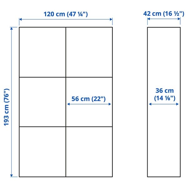 Ikea BESTÅ - Cabinet with doors, white Fänrik/ash wood,120x42x193 cm