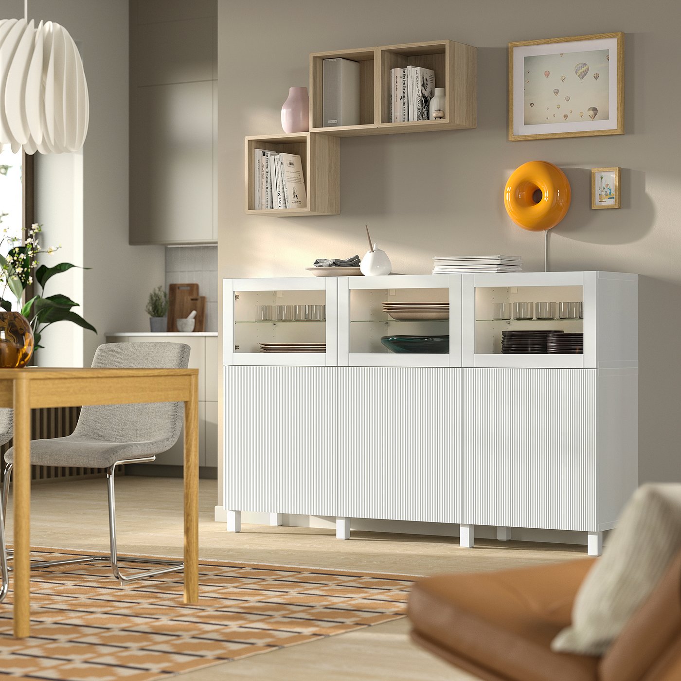 BESTÅ storage combination with doors, white/Förvaltare white, 180x112x42 cm