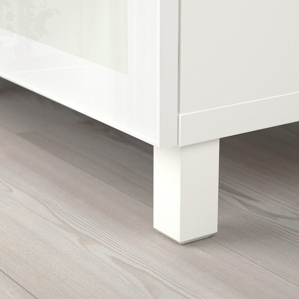 Ikea BESTÅ - Cabinet with doors, white/Glassvik/Stubbarp frosted glass,180x42x74 cm