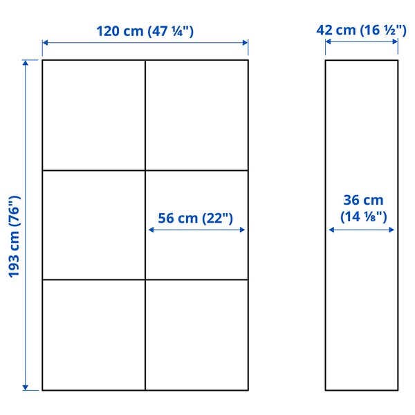 BESTÅ - Storage combination with doors, white Hammarsmed/anthracite, 120x42x193 cm