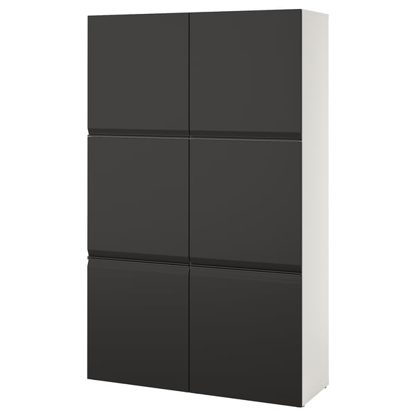 BESTÅ - BESTÅ Storage combination with doors, white Hammarsmed/anthracite, 120x42x193 cm