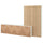 BESTÅ storage combination with doors, white Hedeviken/Björköviken oak veneer, 300x42x193 cm