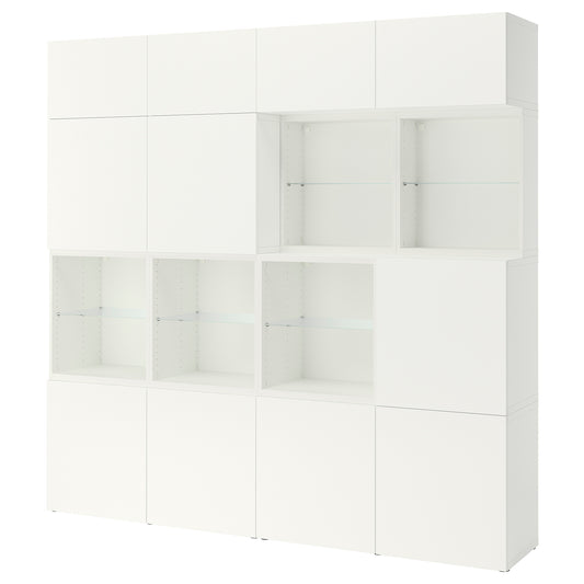 BESTÅ storage combination with doors, white/Lappviken white, 240x42x231 cm