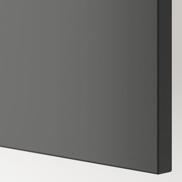 Ikea BESTÅ - Storage combination with doors, white Lappviken/Fällsvik dark grey, 180x42x112 cm