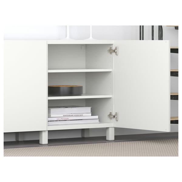 BESTÅ storage combination with doors, white/Lappviken/Stubbarp white, 180x42x74 cm