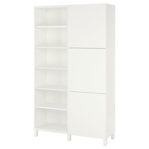 BESTÅ - BESTÅ Storage combination with doors, white/Lappviken/Stubbarp white, 120x42x202 cm