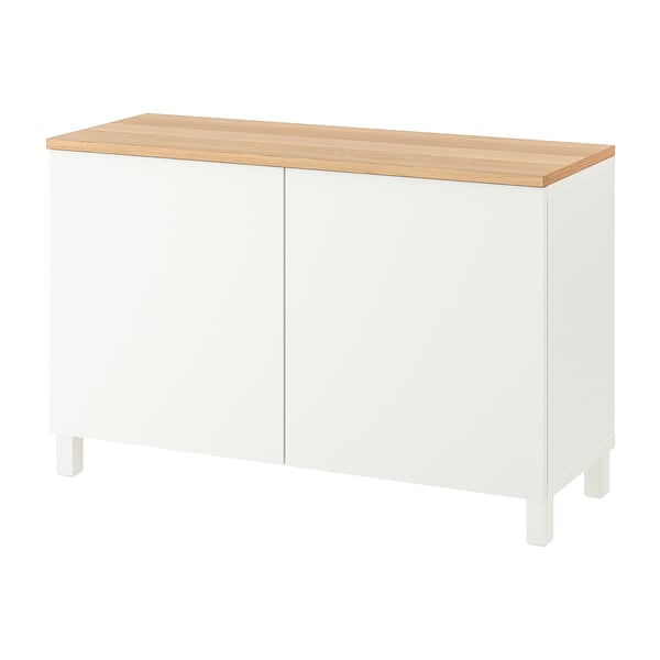 BESTÅ - BESTÅ Storage combination with doors, white/Lappviken/Stubbarp white, 120x42x76 cm