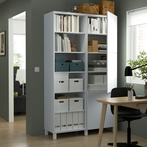 BESTÅ - BESTÅ Storage combination with doors, white/Lappviken/Stubbarp white, 120x42x202 cm