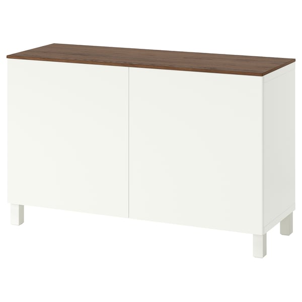 BESTÅ cabinet with doors, white/Lappviken/Stubbarp white, 120x42x75 cm