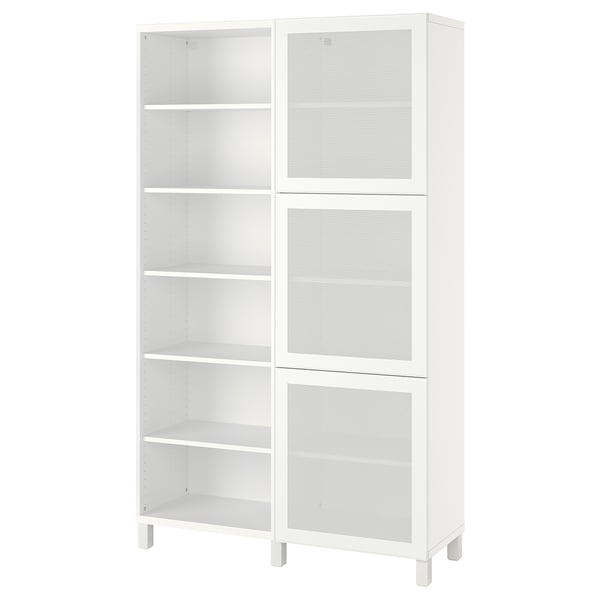 BESTÅ storage combination with doors, white/Mörtviken/Stubbarp white, 120x42x202 cm
