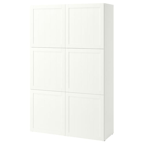 BESTÅ storage combination with doors, white/Pipmakare white, 120x42x193 cm