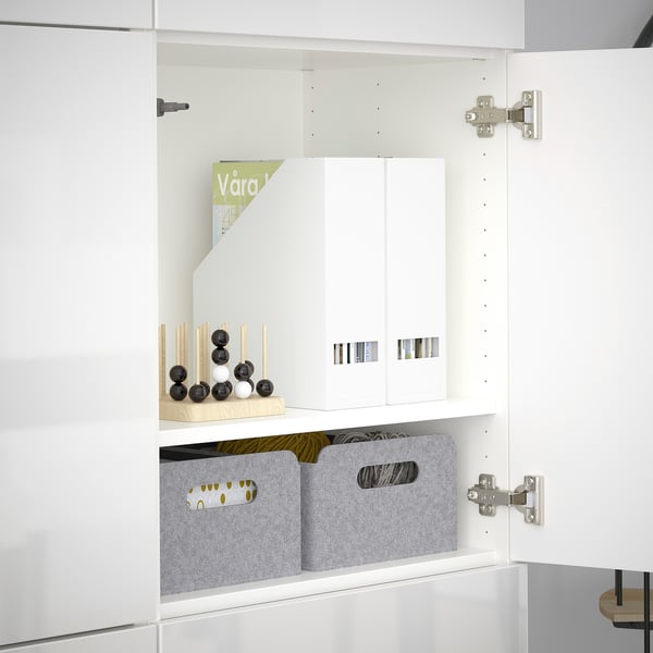 BESTÅ - BESTÅ Storage combination with doors, white/Selsviken high-gloss/white, 120x42x193 cm