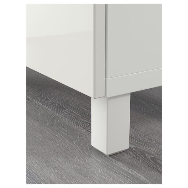BESTÅ - BESTÅ Storage combination with doors, white/Selsviken/Stubbarp high-gloss/white, 180x42x74 cm