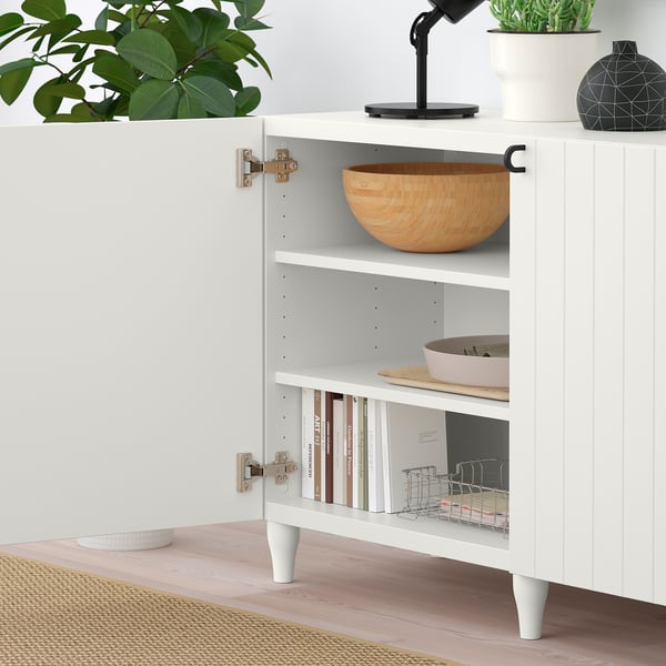 BESTÅ - Storage combination with doors, white/Sutterviken/Kabbarp white, 180x42x74 cm