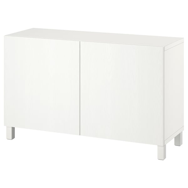 BESTÅ storage combination with doors, white/Timmerviken/Stubbarp white, 120x42x74 cm