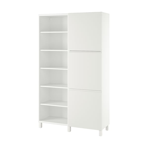 BESTÅ storage combination with doors, white/Västerviken white, 120x42x202 cm