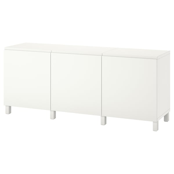 BESTÅ storage combination with doors, white/Västerviken/Stubbarp white, 180x42x74 cm