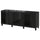 BESTÅ storage combination with doors, Glassvik black/clear glass, 180x42x75 cm