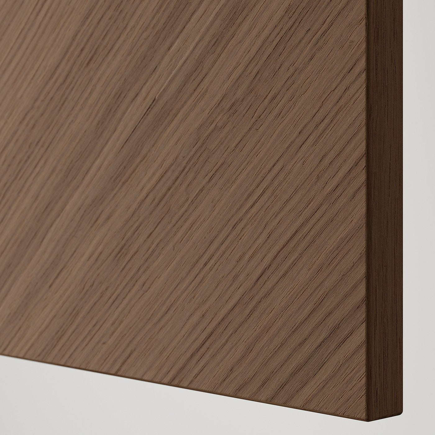 BESTÅ storage combination with doors, black-brown Hedeviken/Björköviken brown stained oak veneer, 300x42x193 cm