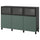 BESTÅ storage combination with doors, black-brown/Krukmakare dark grey-green, 180x42x112 cm