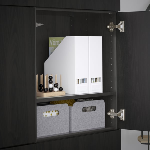 BESTÅ storage combination with doors, black-brown/Lappviken black-brown, 120x42x193 cm
