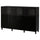 BESTÅ storage combination with doors, black-brown Selsviken/Glassvik high-gloss/black clear glass, 180x42x112 cm