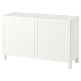 BESTÅ storage combination with doors, Pipmakare white/Stubbarp white, 120x42x74 cm