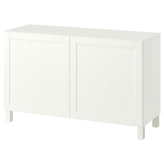 BESTÅ cabinet with doors, Pipmakare white/Stubbarp white, 120x42x74 cm