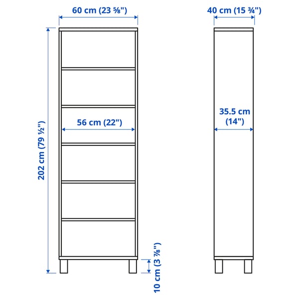 BESTÅ - BESTÅ Cabinet unit, white stained oak effect, 60x40x202 cm