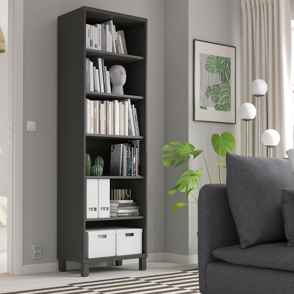 BESTÅ cabinet unit, dark grey, 60x40x202 cm
