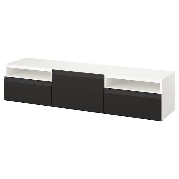 BESTÅ - TV bench, white/Hammarsmed anthracite, 180x42x39 cm