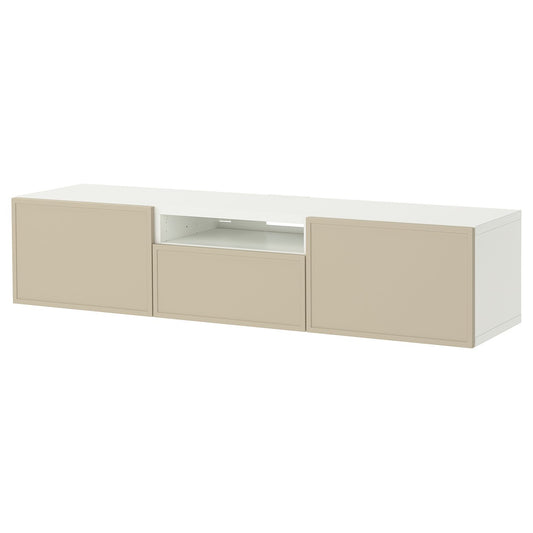 BESTÅ TV bench, white/Krukmakare beige, 180x42x39 cm