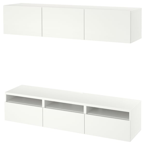 BESTÅ - BESTÅ TV bench, white/Lappviken white, 180x42x185 cm