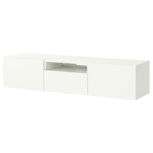 BESTÅ TV bench, white/Lappviken white, 180x42x39 cm