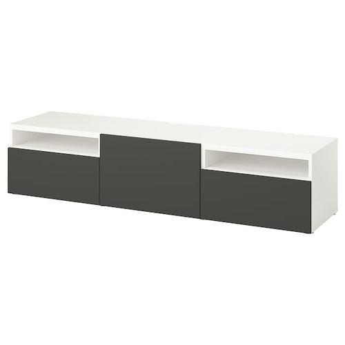 BESTÅ - TV bench, white/Lappviken dark grey, 180x42x39 cm