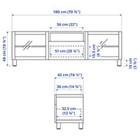 BESTÅ - TV bench, white Sindvik/Lappviken/Stubbarp dark grey, 180x42x48 cm