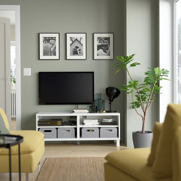 BESTÅ - BESTÅ TV bench, white, 120x40x48 cm