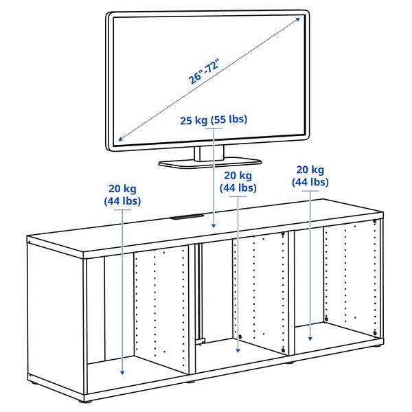 BESTÅ TV bench, white, 180x40x64 cm