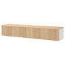 BESTÅ TV bench with doors, white/Björköviken oak veneer, 240x42x40 cm