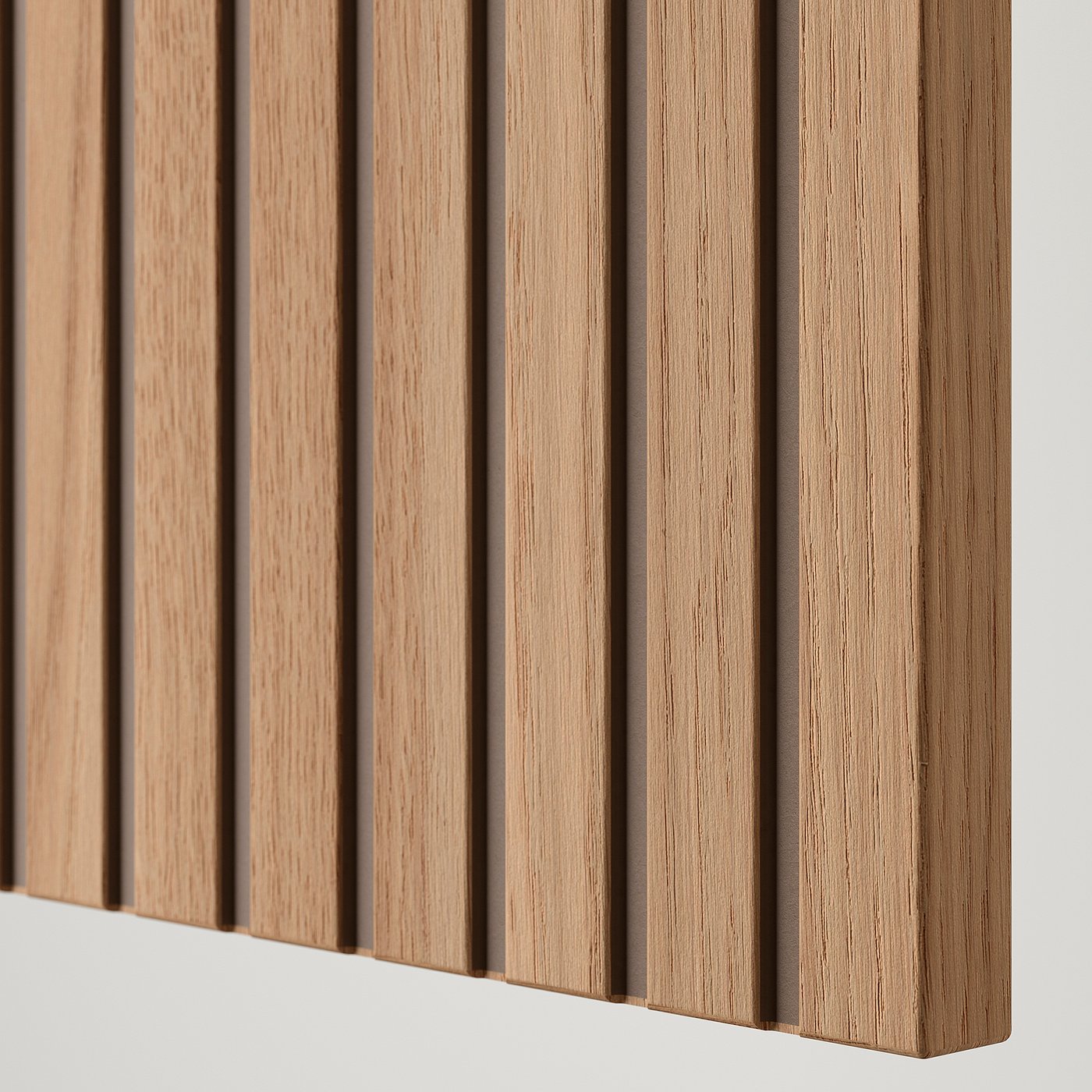 BESTÅ TV bench with doors, white Björköviken/oak veneer, 180x42x38 cm