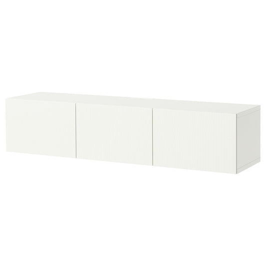BESTÅ TV bench with doors, white/Förvaltare white, 180x38x42 cm