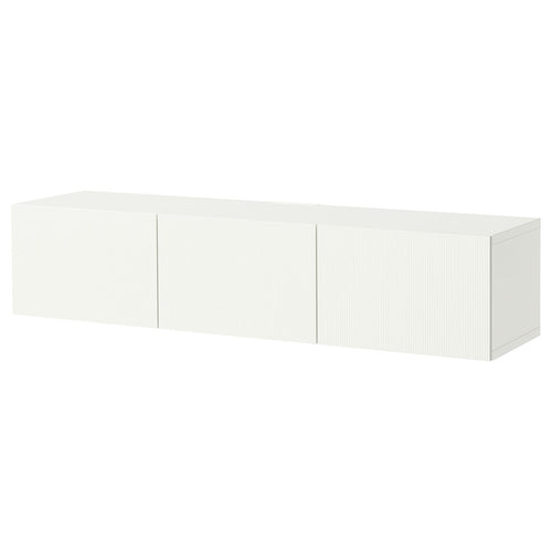 BESTÅ TV bench with doors, white/Förvaltare white, 180x38x42 cm