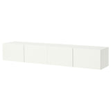 BESTÅ TV bench with doors, white/Förvaltare white, 240x42x38 cm