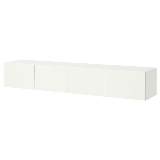 BESTÅ TV bench with doors, white/Förvaltare white, 240x38x42 cm