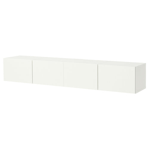 BESTÅ TV bench with doors, white/Förvaltare white, 240x38x42 cm