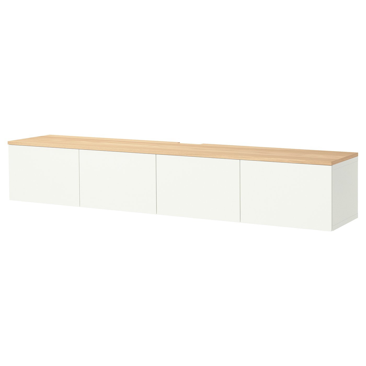BESTÅ TV bench with doors, white/Lappviken white, 240x42x40 cm