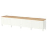 BESTÅ TV bench with doors, white/Lappviken/Stubbarp white, 240x42x50 cm